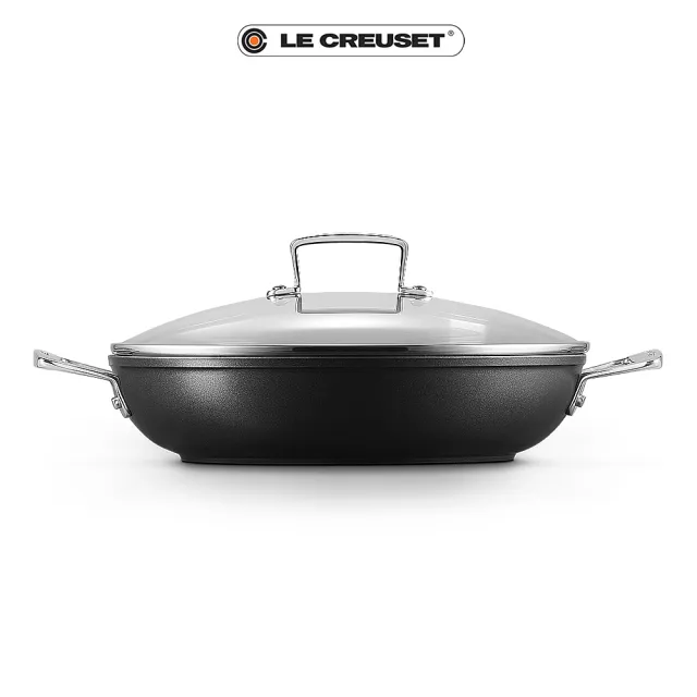 【Le Creuset】超完美不沾鍋系列-雙耳煎鍋-附蓋28cm