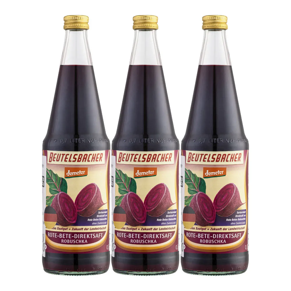 即期品【Beutelsbacher】甜菜根果汁 700ml*3瓶 有效期限2025/03/21(德國原裝進口)