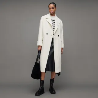 【ALLSAINTS】MABEL 俐落舒適長版羊毛大衣 WO122Z(舒適版型)