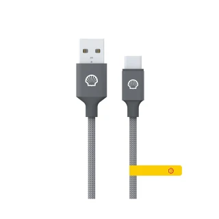 【SHELL 殼牌】USB-A to USB-C反光充電傳輸線 2M(車麗屋)