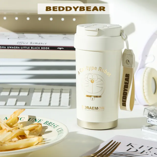 【BEDDY BEAR 杯具熊】哆啦A夢輕心保溫咖啡杯 316不鏽鋼保溫杯 陶瓷保溫杯 咖啡隨行杯 500ml