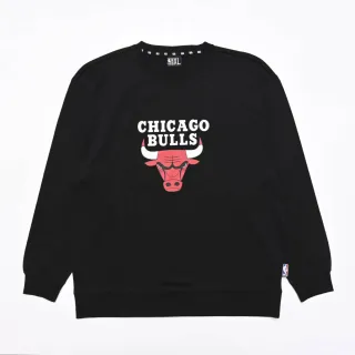 【NBA】NBA 隊徽印刷 薄款 長袖上衣 公牛隊 男女 黑色(3255101220)