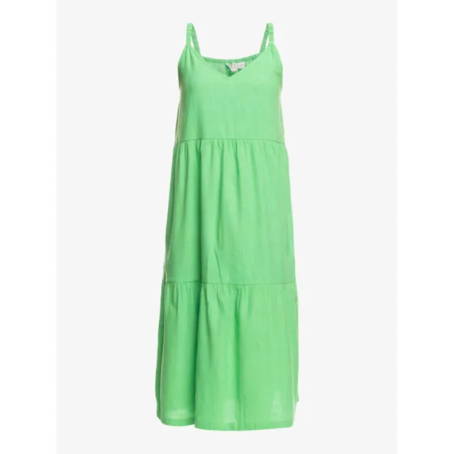 【ROXY】女款 女裝 細肩帶無袖連身長裙洋裝 WAITING LINE(綠色)