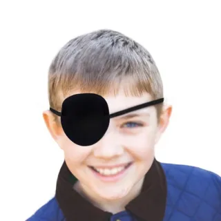 可水洗可調節肩帶黑眼罩(獨眼龍眼罩 成人兒童斜視弱視矯正 3D單眼眼罩 眼罩 eye patch)