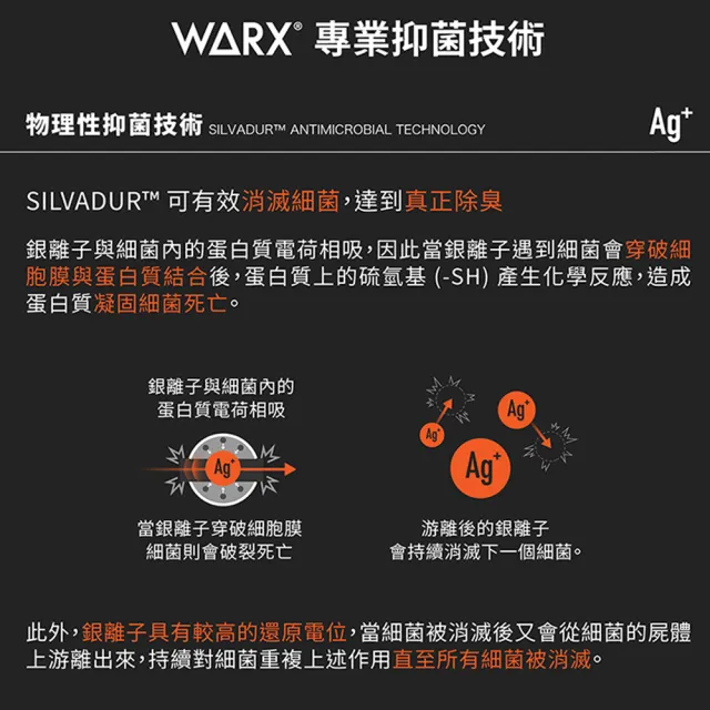 【WARX】二刀流運動中筒襪-熱血橘(除臭襪/機能運動襪/足弓防護)