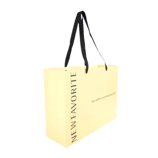 【工具網】10入奶油黃禮盒提袋L號 手提袋 牛皮提袋 包裝袋 紙提袋 禮物袋 180-GBYL*10(手提紙袋 禮品袋)