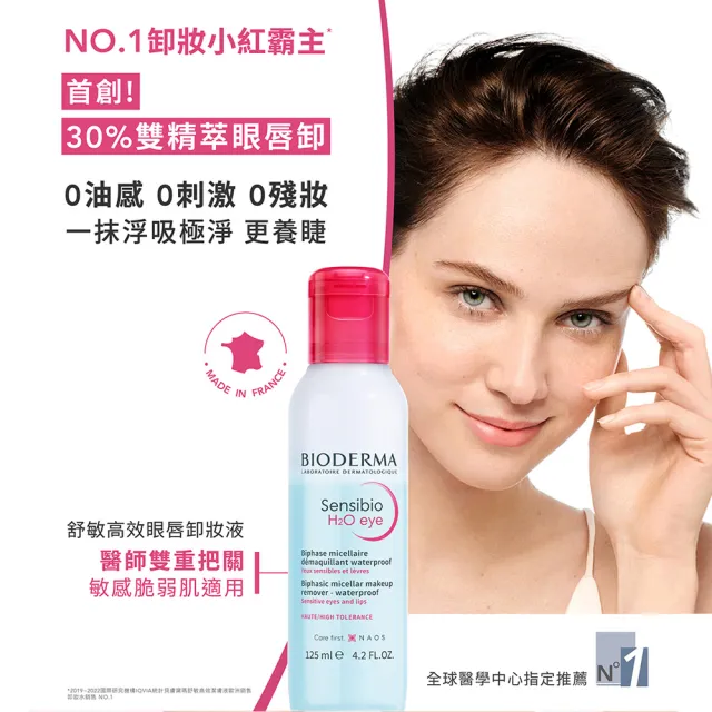 【BIODERMA 貝膚黛瑪 官方直營】舒敏高效眼唇卸妝液 125ml