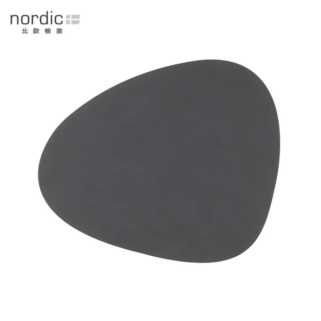 【北歐櫥窗】LIND DNA NUPO 皮革餐墊(曲線、深灰、大)
