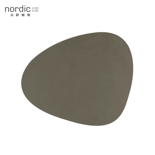 【北歐櫥窗】LIND DNA NUPO 皮革餐墊(曲線、軍綠、大)