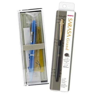 【ZEBRA 斑馬牌】SARASA GRAND 復古黑金屬筆+PILOT Acro1000 0.7mm金屬藍色輕油筆(中性筆 原子筆 辦公用品)