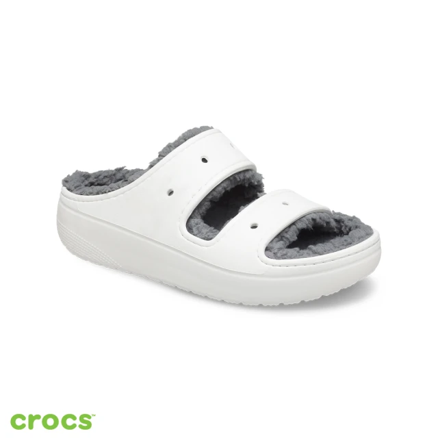 Crocs 中性鞋 經典軟絨毛毛涼拖(207446-100)