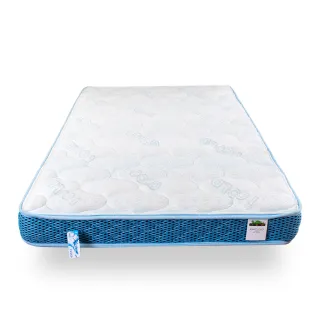 【KiwiCloud專業床墊】日本涼感冰晶紗兒童超薄型13cm連結式彈簧床墊-5尺標準雙人