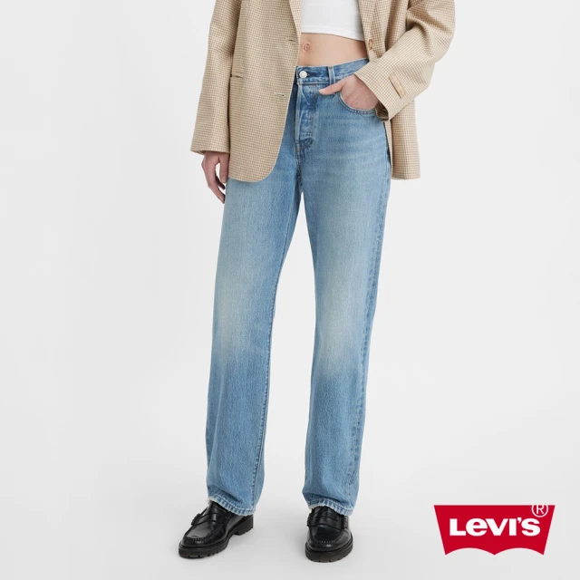 LEVIS 女款 501 90S高腰排釦直筒牛仔長褲 / 赤