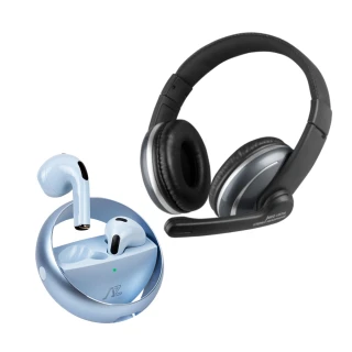 【INTOPIC】璀璨情人耳機2件組-UB700+TWE26(頭戴式耳機麥克風+真無線藍牙耳機)