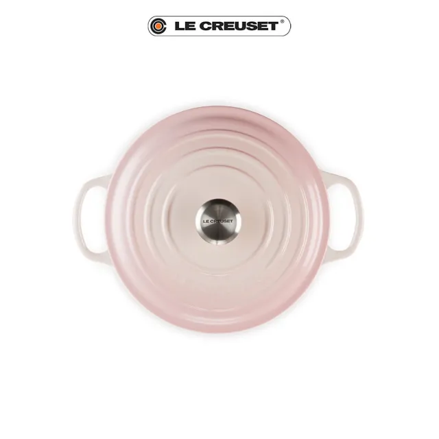 【Le Creuset】典藏琺瑯鑄鐵鍋圓鍋 22cm(貝殼粉-鋼頭)