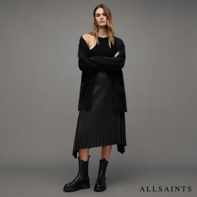【ALLSAINTS】KADY 喀什米爾羊毛針織外套-黑 WK018V(常規版型)