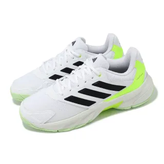 【adidas 愛迪達】網球鞋 CourtJam Control 3 M 男鞋 白 綠 緩震 輕量 抓地 運動鞋 愛迪達(IF0459)