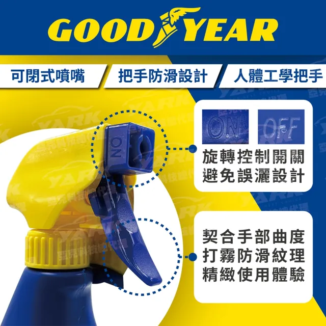 【GOODYEAR 固特異】汽車玻璃清潔劑 700ml(油膜去除｜擋風玻璃清潔｜車用玻璃清潔｜玻璃去除)