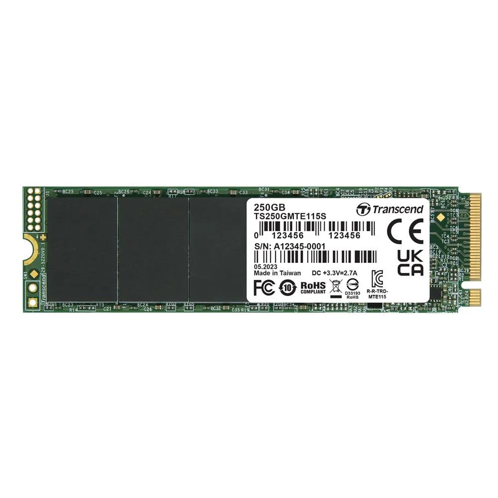 【Transcend 創見】MTE115S 250GB M.2 2280 PCIe Gen3x4 SSD固態硬碟(TS250GMTE115S)