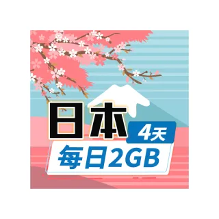 【飛速移動】日本4天｜每日2GB 高速流量吃到飽(旅遊上網卡 日本 網卡 日本網路 日本網卡)
