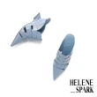 【HELENE_SPARK】優雅系縷魚骨編建築坡跟穆勒拖鞋(藍)