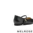 【MELROSE】美樂斯 氣質純色全真皮瑪莉珍尖頭低跟鞋(黑)