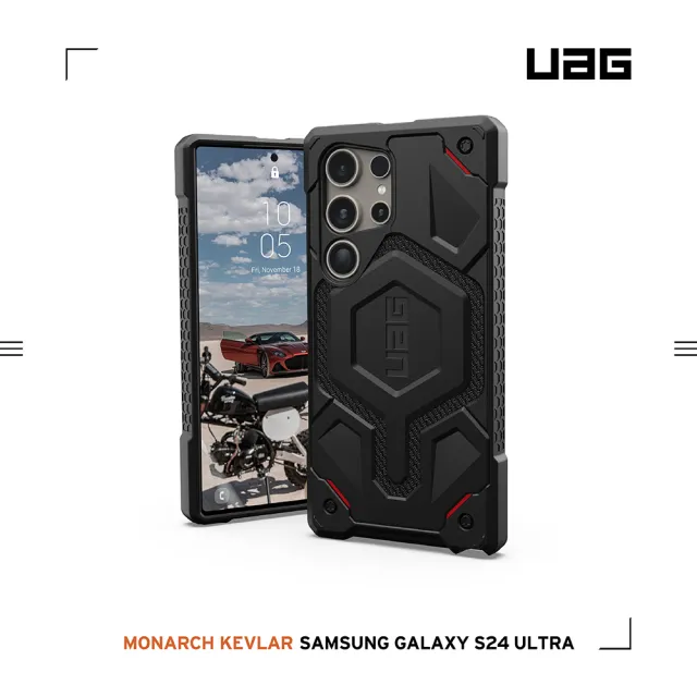 【UAG】Galaxy S24 Ultra 頂級特仕版耐衝擊保護殼-軍用黑(支援無線充電 10年保固)