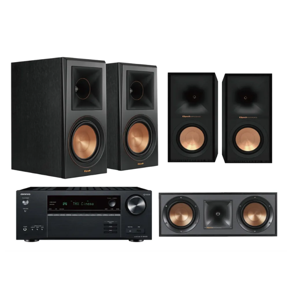 【Klipsch】RP-600M+R-50C+R-50M+ONKYO TX-NR6100 家庭劇院組合(擴大機 音響 喇叭)