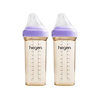 【hegen】金色奇蹟PPSU多功能方圓型寬口奶瓶 330ml 雙瓶組(母嬰用品 新生禮 月子中心 不含塑化劑)