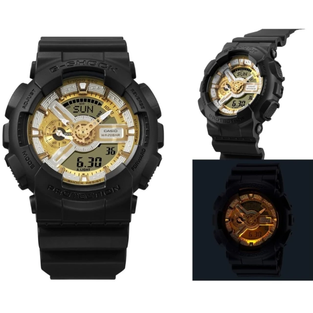 CASIO 卡西歐 G-SHOCK 經典酷黑 獨特百搭 金銀