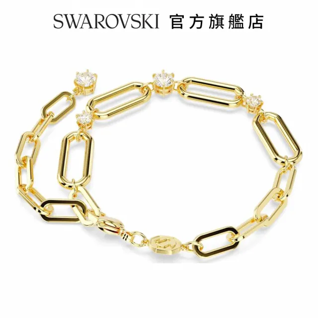 【SWAROVSKI 官方直營】Constella 手鏈白色 鍍金色色調