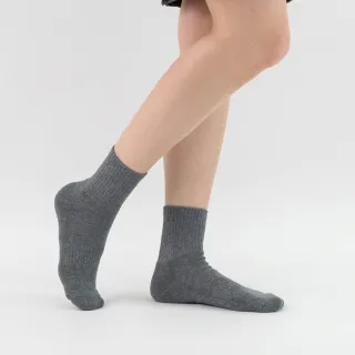 【WARX】經典素色中筒襪-麻灰(除臭襪/機能襪/足弓防護)