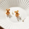 【Museo】熊寶貝防敏鋼針多件組耳環3對1組(組合 小耳環 小熊 可愛)