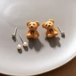 【Museo】熊寶貝防敏鋼針多件組耳環3對1組(組合 小耳環 小熊 可愛)