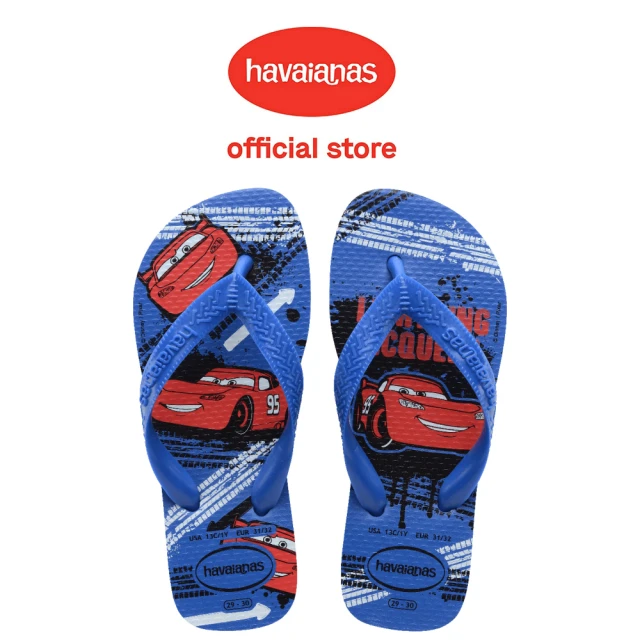 【havaianas 哈瓦仕】拖鞋 童鞋 迪士尼 汽車總動員 閃電麥坤 Kids Cars 藍 4123463-9438K(哈瓦士)