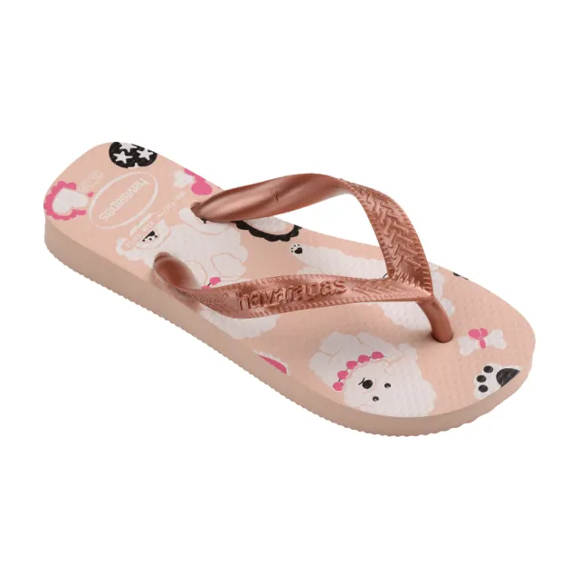 【havaianas 哈瓦仕】拖鞋 童鞋 兒童 夾腳拖 狗狗 貴賓狗 Kids Top Pets 粉膚色 4146823-3606K(哈瓦士)