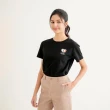 【Arnold Palmer 雨傘】女裝-心形品牌LOGO刺繡T恤(黑色)
