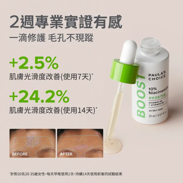 即期品【寶拉珍選】10%B3毛孔調理美白精萃20ml