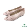【GREEN PINE】花邊細緻簍空平底娃娃鞋粉紅色(00331168)