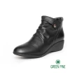 【GREEN PINE】寒流必穿絕佳質感羊皮楔型女短靴黑色(00866892)