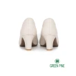【GREEN PINE】經典尖頭素面柔軟羊皮跟鞋米色(00281612)