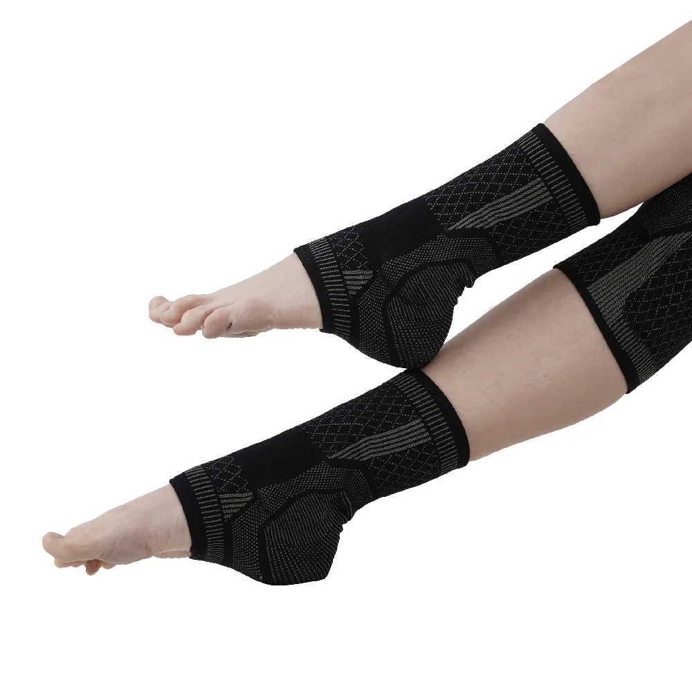 【XA】鍺石款石墨烯生薑雙半月護踝一雙入(踝關節不適/鍺纖維/遠紅外線/腳踝/運動防護/健身護具/特降)
