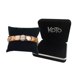 【KOTO】原廠外銷歐洲品牌KENTA 鎢鋼鍺磁能量健康手鍊 065DRG(附絨盒 蝴蝶扣十字玫瑰金鑲鑽)