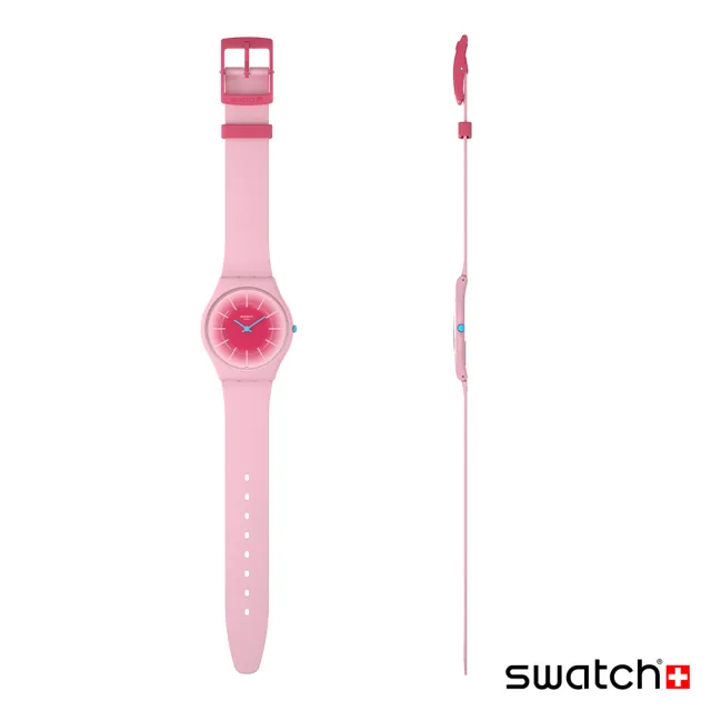 【SWATCH】RADIANTLY PINK 超薄手錶/男錶/女錶/瑞士製造 SS08P110(34mm)