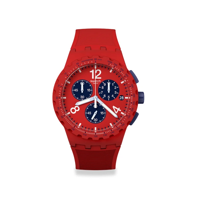 SWATCH Chrono 原創系列手錶 PRIMARILY RED 男錶 女錶 手錶 瑞士錶 錶(42mm)