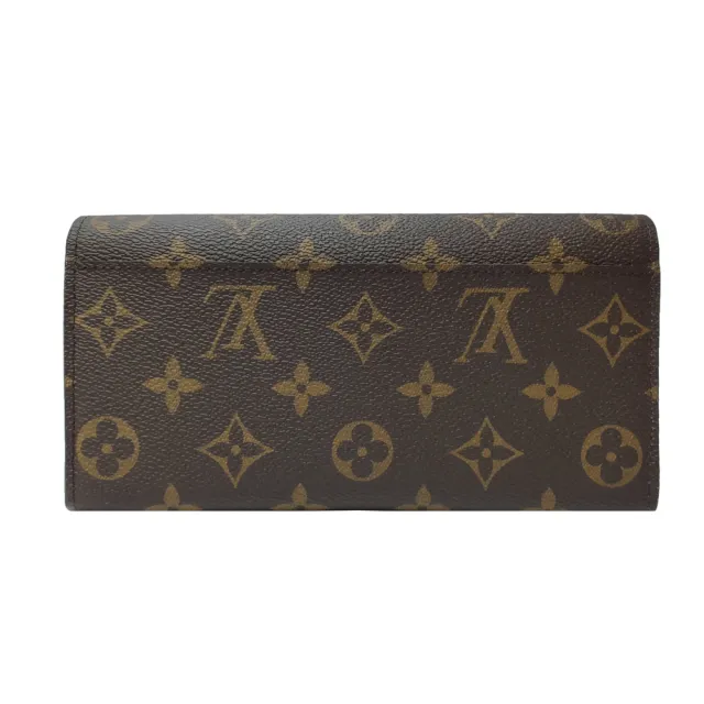 【Louis Vuitton 路易威登】M60531 經典Monogram帆布Sarah信封式翻蓋錢包長夾(棕色)