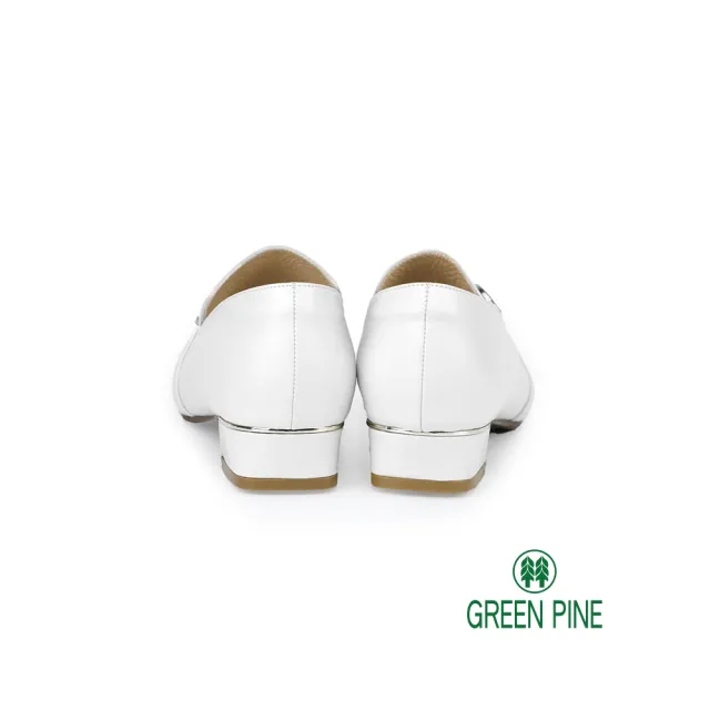 【GREEN PINE】氣質高雅雙環鞋扣樂福鞋白色(00289673)