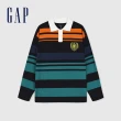 【GAP】男裝 Logo翻領針織毛衣-多彩線條(891738)