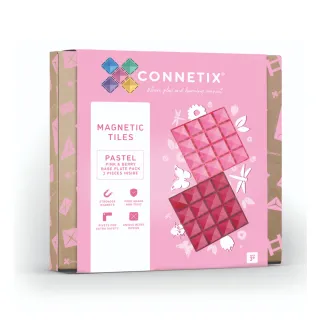 【Connetix 磁樂】澳洲 Connetix 磁力片-2片 基底盤組- 莓粉(STEAM 玩具)