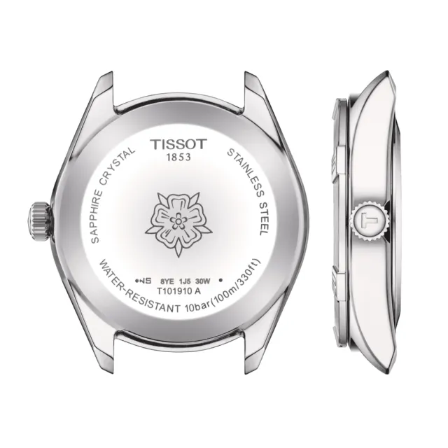 【TISSOT 天梭 官方授權】PR100系列 珍珠貝面真鑽運動風腕錶-36mm 畢業 禮物(T1019101111600)